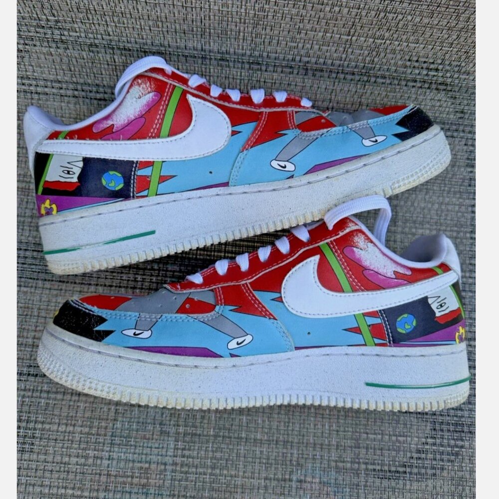 Nike Ruohan Wang x Air Force 1 Low Fly Leather Sneakers CZ3990-900 Unisex Sz 6.5 - Picture 8 of 16